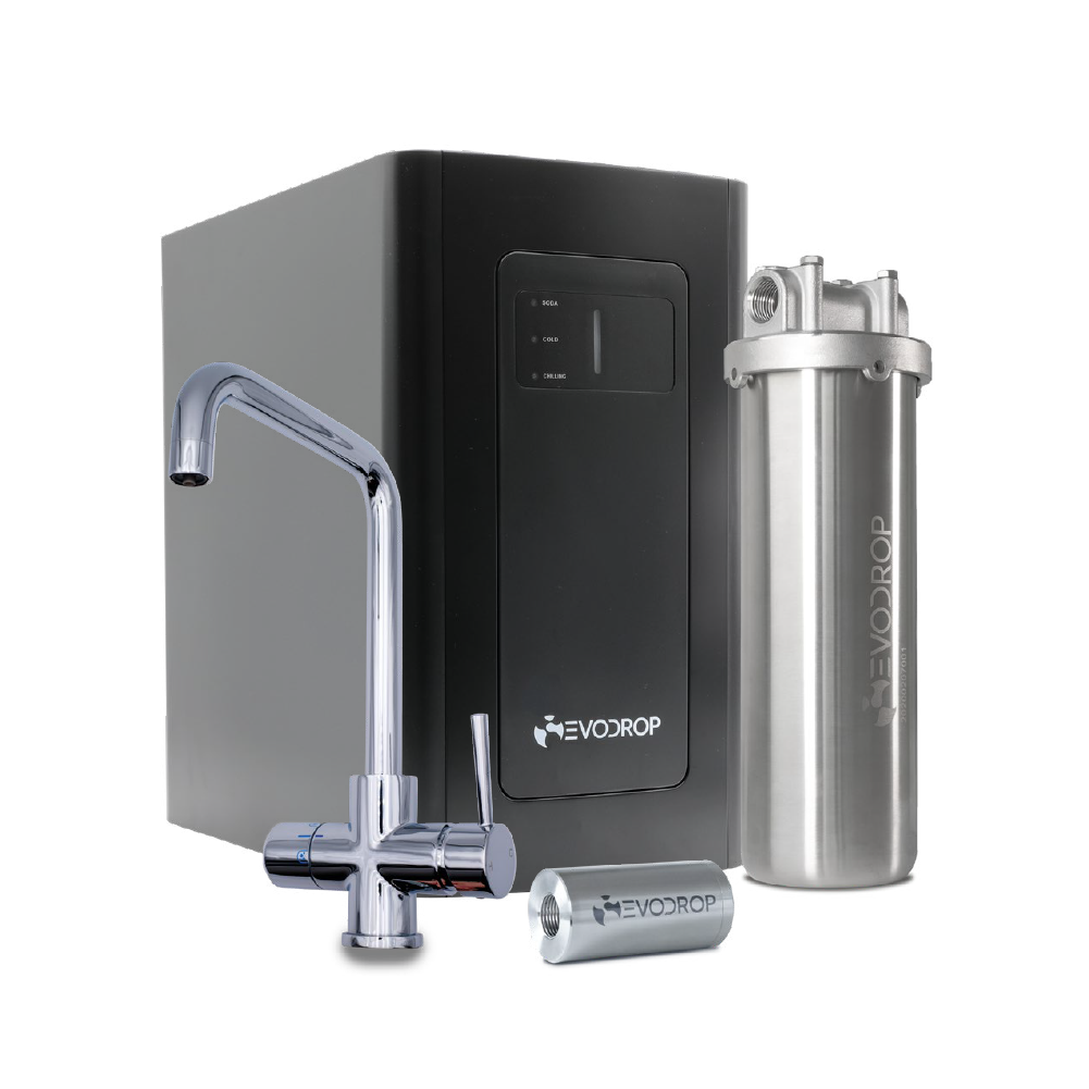 EVObusiness - Sprudelmaschine von EVOdrop und Aktivkohlefiltration